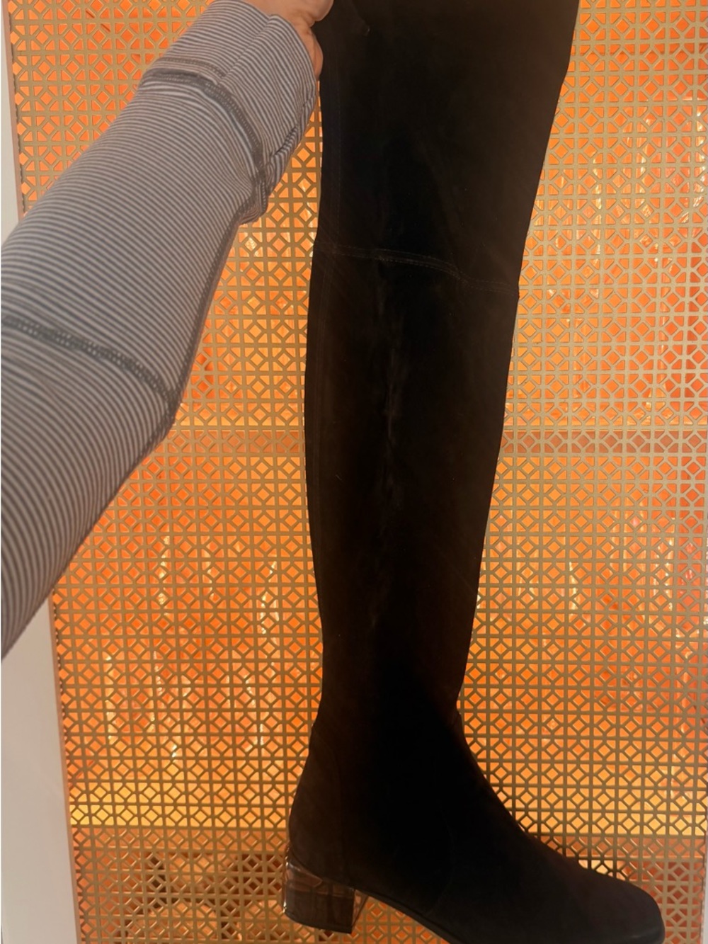 Stuart Weitzman Charolet Lucite Suede Over The Knee Thigh High Boots!EUC size 9! - Picture 7 of 7